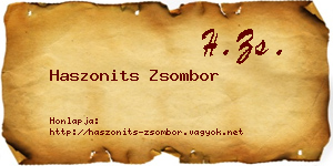 Haszonits Zsombor névjegykártya